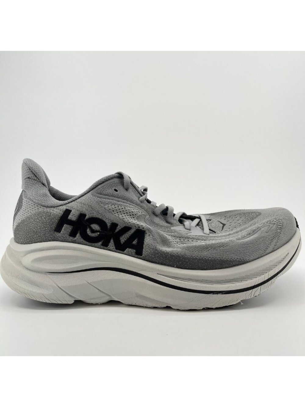 Hoka One One Clifton 10 Mens Size 13EE Gray Black Running Walking Shoes Sneakers